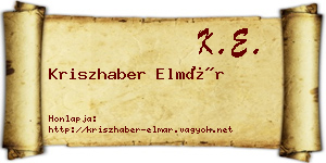 Kriszhaber Elmár névjegykártya